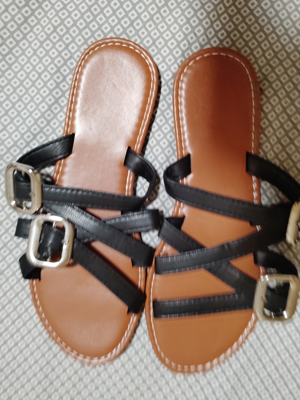 Black Strappy Buckle Sandals for Women - Summer Casual